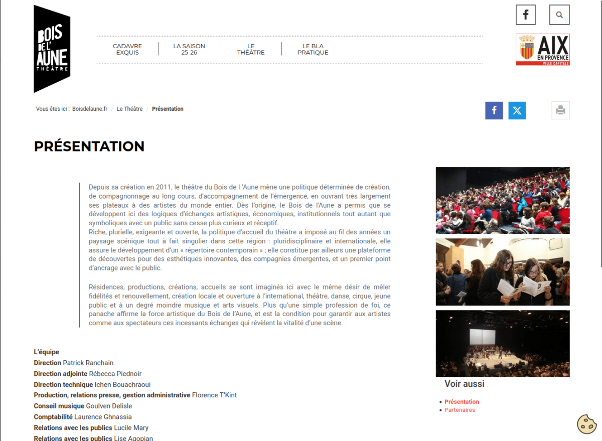 Titre de l'article, suivi du texte en partie gauche et 3 photos en colonne de droite
